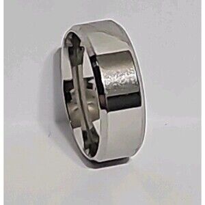 Fashion Solid Color Stainless Stee Band Ring size. 10 Men's Color silver (US)